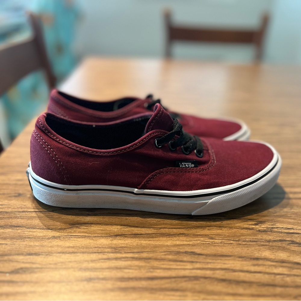 Vans Red and Black Sneakers Classic Skate Style